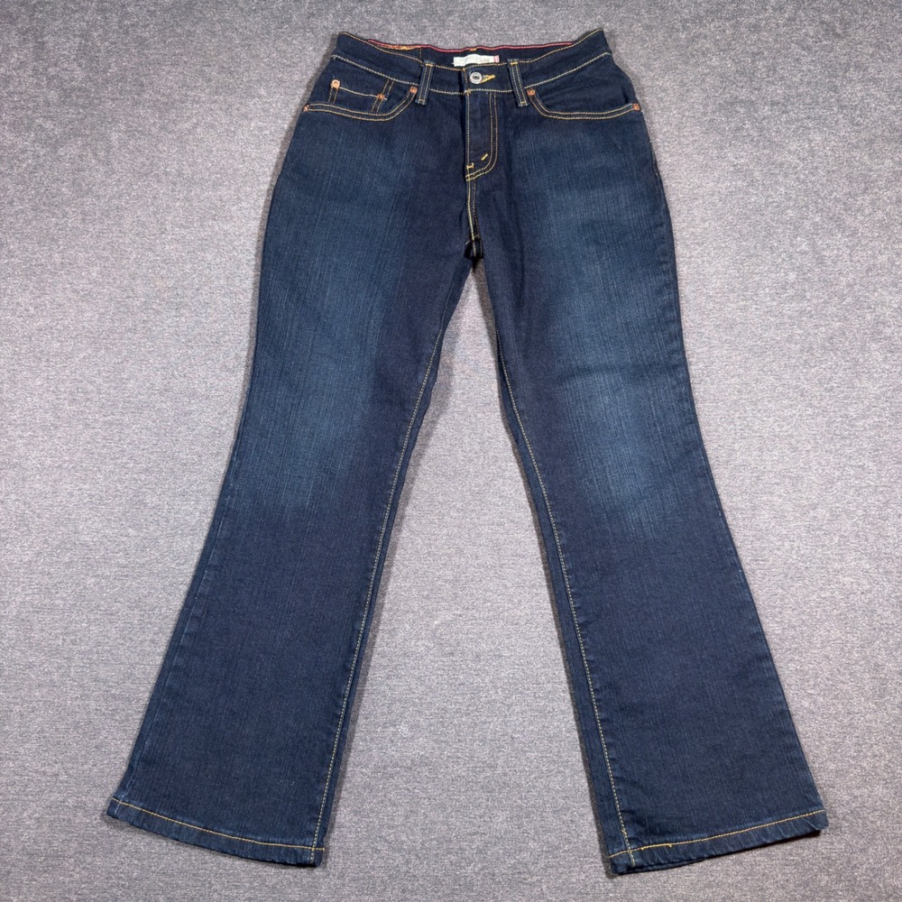 Levi's 550 Relaxed Bootcut Jeans Womens 4P Dark‎ Wash Denim Stretch Petite Boho